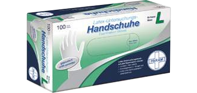 HANDSCHUHE Einmal Latex puderfrei L