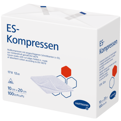 ES-KOMPRESSEN unsteril 10x20 cm 12fach