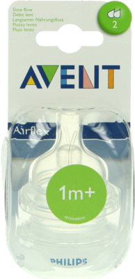 AVENT Sauger Airflex 2-Loch 2x langs.Nahr.