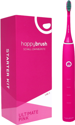 HAPPYBRUSH Schall-Zahnbürste Starter-Kit pink